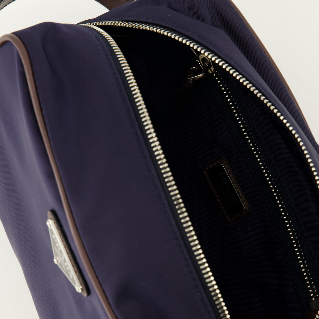Pochettes SpeedRock ネイビーブルー ポーチ in Re-Nylon とレザー Prada Bleu foncé Homme