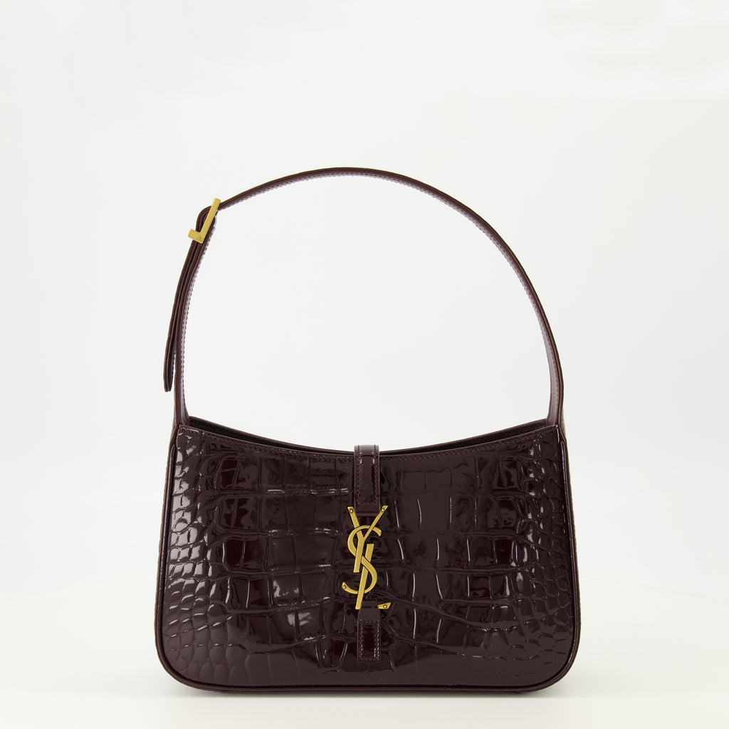 Sacs à main et épaule Le 5 à 7 Tasche aus bordeauxfarbenem, geprägtem Krokoleder Saint Laurent Bordeaux Femme