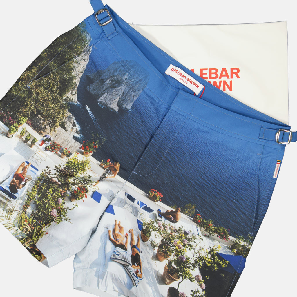 Beachwear Short de bain Bulldog photographic Orlebar Brown Bleu Homme