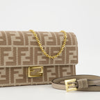 Handbags and shoulder bags Baguette Wallet with Chain Fendi Beige Femme
