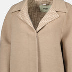 Cappotti Cappotto in Lana Fendi Beige Femme