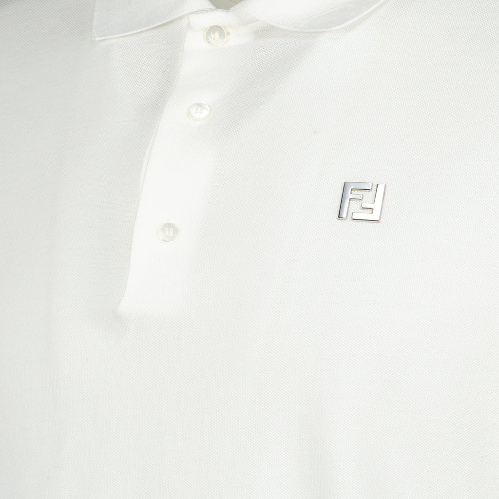 Image de l'article Polo en coton piqué blanc de la marque Fendi pour Homme - Saison Printemps-Été 2026 - Vue détaillée_1
