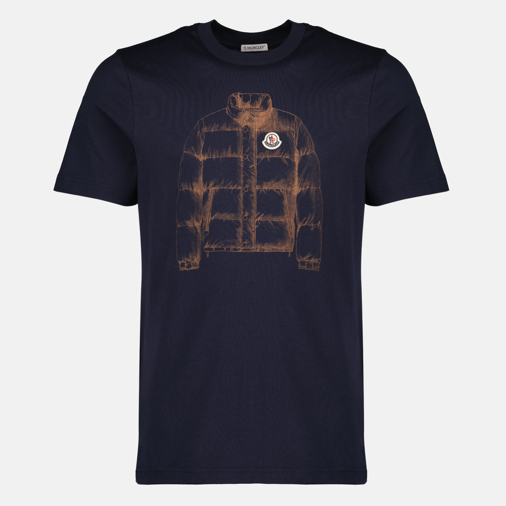 T-shirts T-shirt à imprimé doudoune bleu marine Moncler Bleu foncé Homme