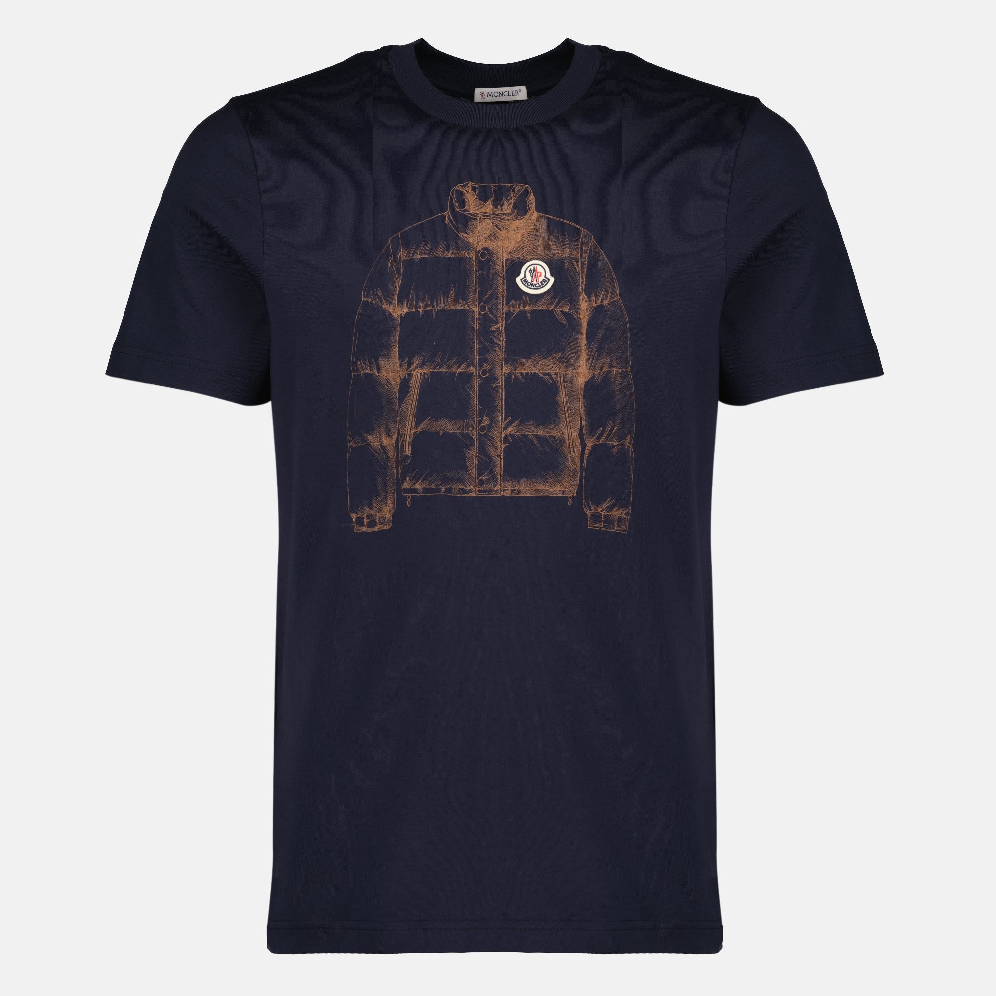 T-shirts T-shirt à imprimé doudoune bleu marine Moncler Bleu foncé Homme
