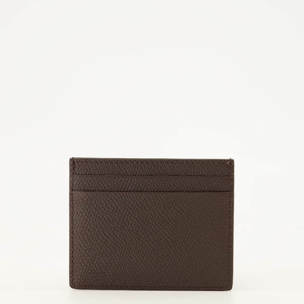 Petite maroquinerie VLogo Kartenetui aus braunem Leder Valentino Garavani Marron Femme