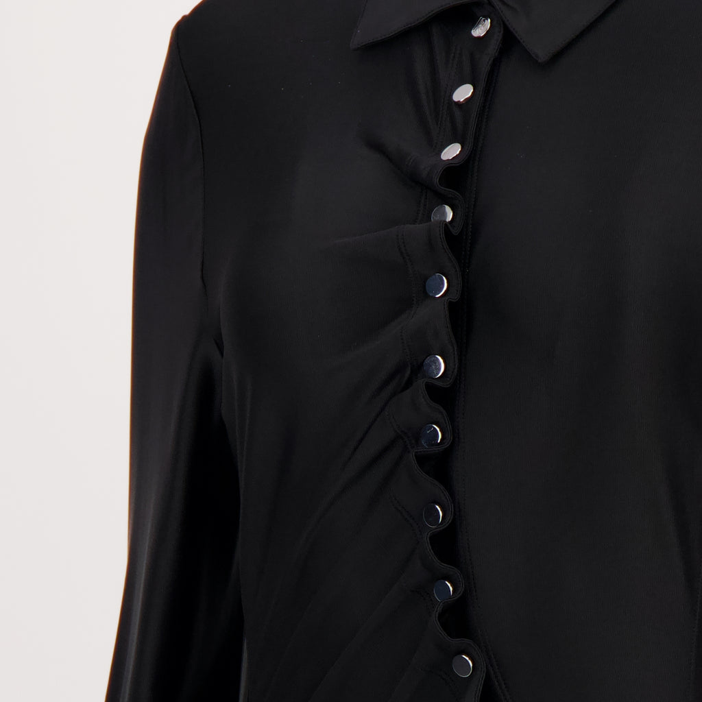 Image de l'article Robe longue drapée noir de la marque Rabanne pour Femme - Saison Automne-Hiver 2025 - Vue détaillée_2