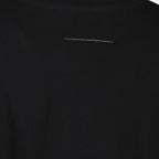 T-shirts Camiseta Negra de Algodón Con Logo Mm6 Noir Femme
