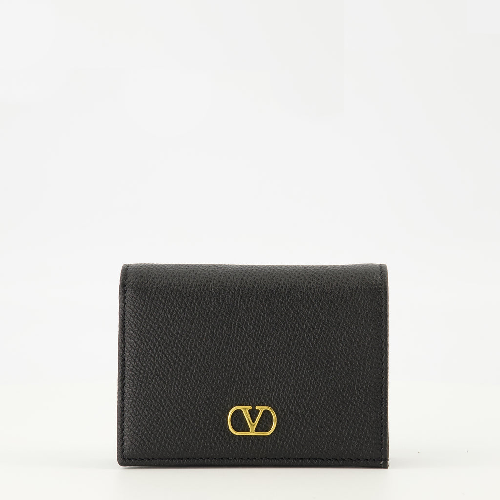 Petite maroquinerie Portefeuille Vlogo en cuir noir Valentino Garavani Noir Femme