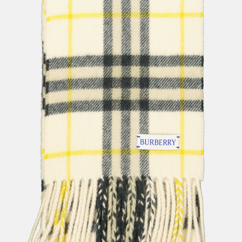Écharpes, foulards et gants Écharpe à carreaux Check Burberry Jaune Unisexe