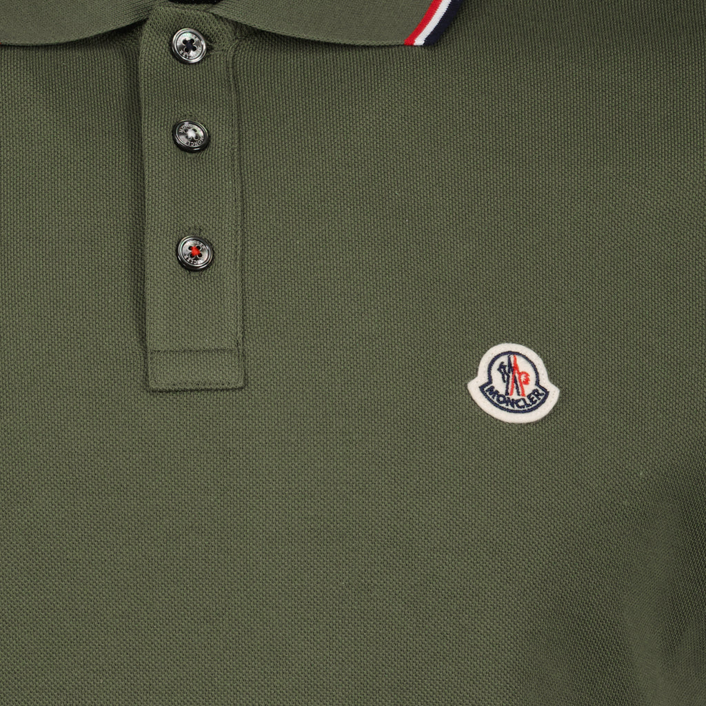 Polos Polo con Logo y Ribete Moncler Caqui Homme