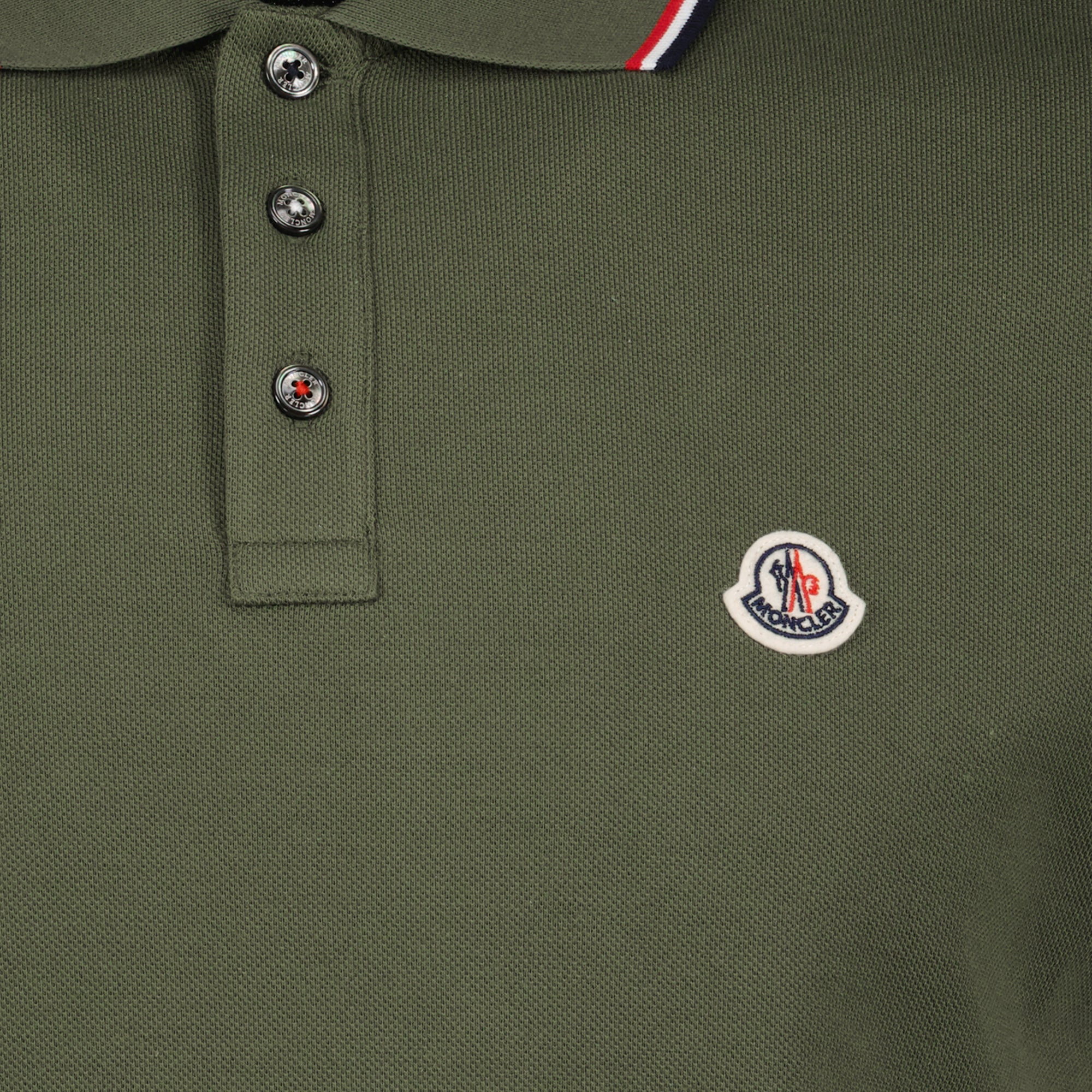Polos Polo con Logo y Ribete Moncler Caqui Homme