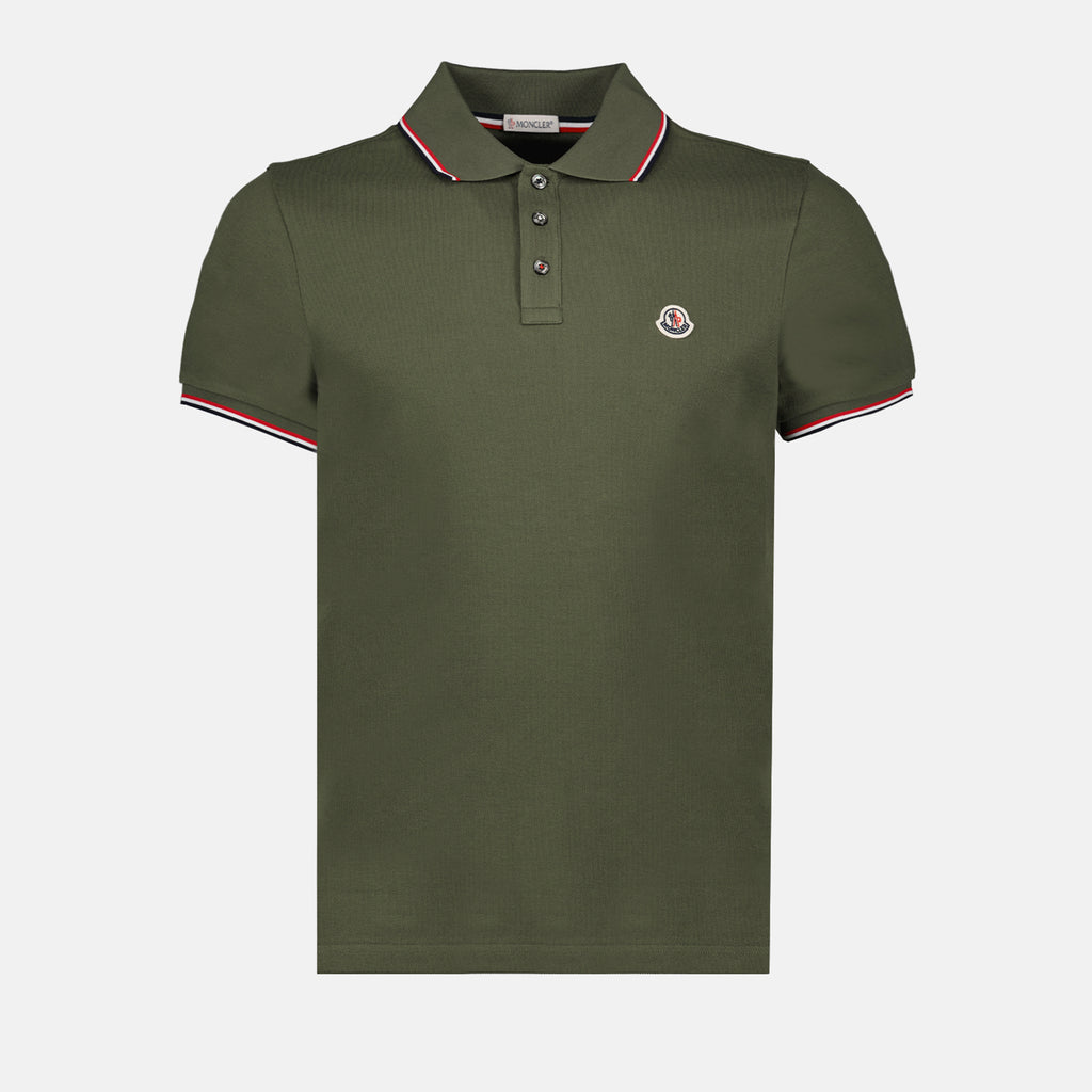 Polos Polo con Logo y Ribete Moncler Caqui Homme