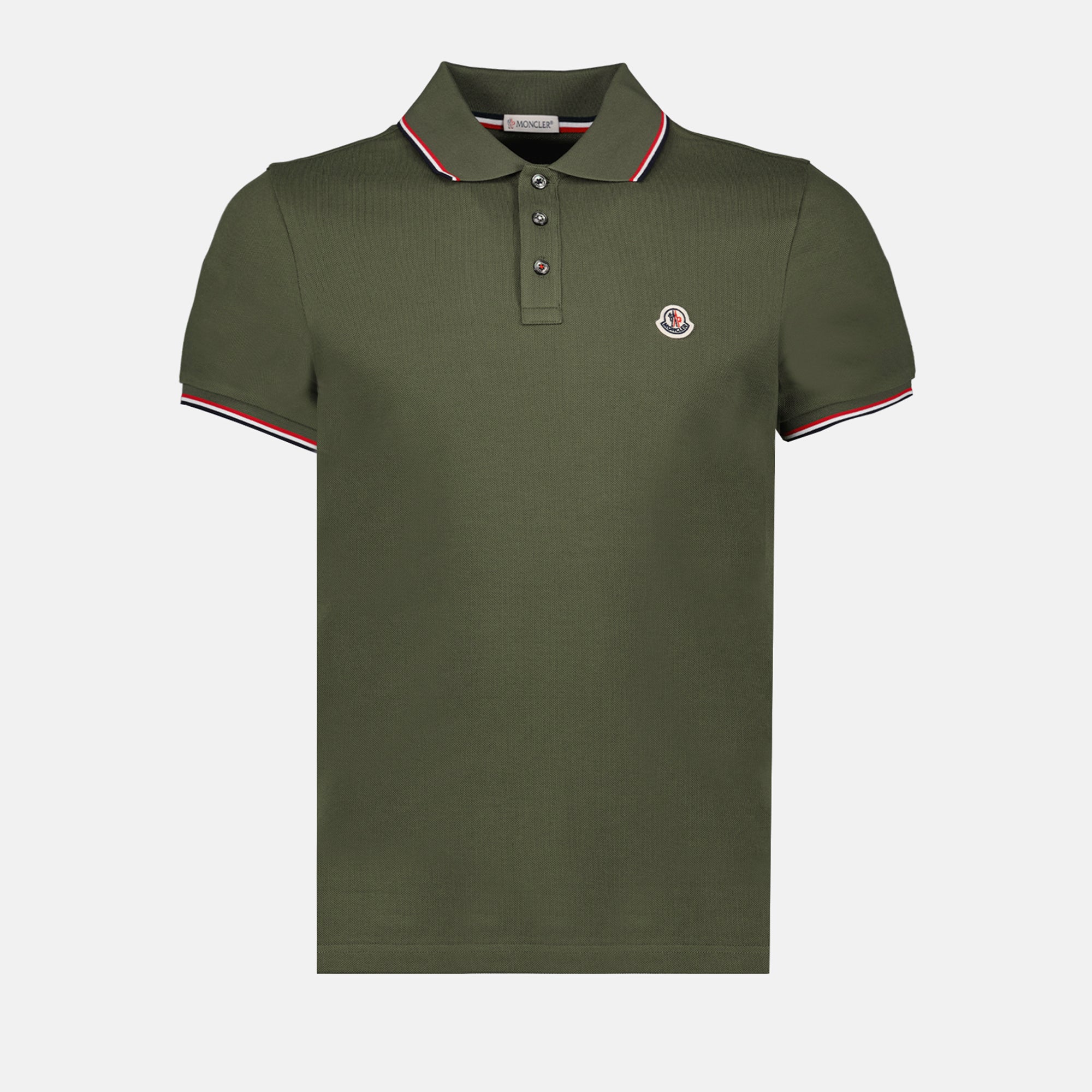 Polos Polo con Logo y Ribete Moncler Caqui Homme