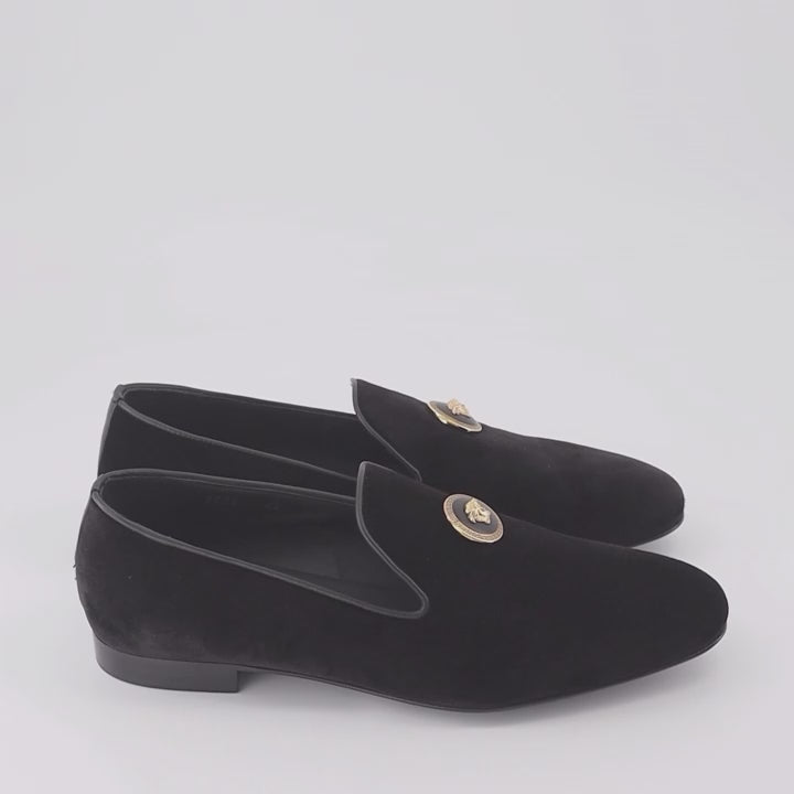 Mocassins Mocassins en velours Versace Noir Homme