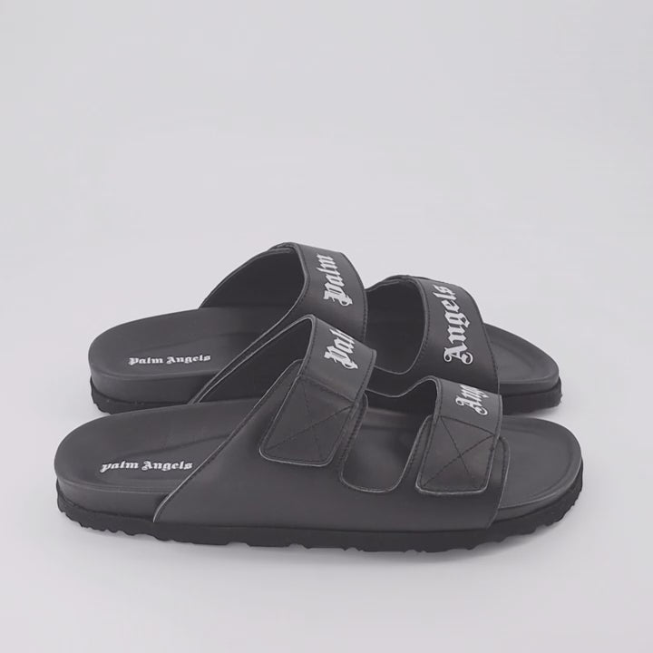 Zapatos abiertos Claquettes à logo Palm Angels Negro Homme