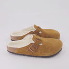 Chaussures ouvertes Mules Boston en fourrure Birkenstock Marron Homme