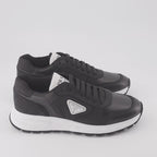 Baskets Baskets en cuir et Re-Nylon Prada Noir Homme