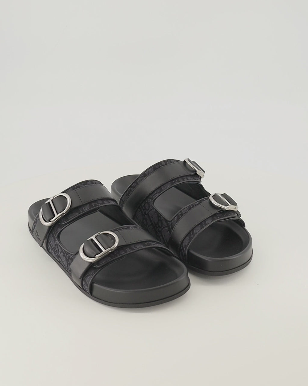 Chaussures ouvertes ブラックのアクアキャンバスサンダル Dior Noir Homme