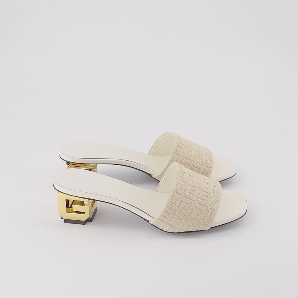 Zapatos abiertos Mules G Cube en jute 4G Givenchy Beige Femme