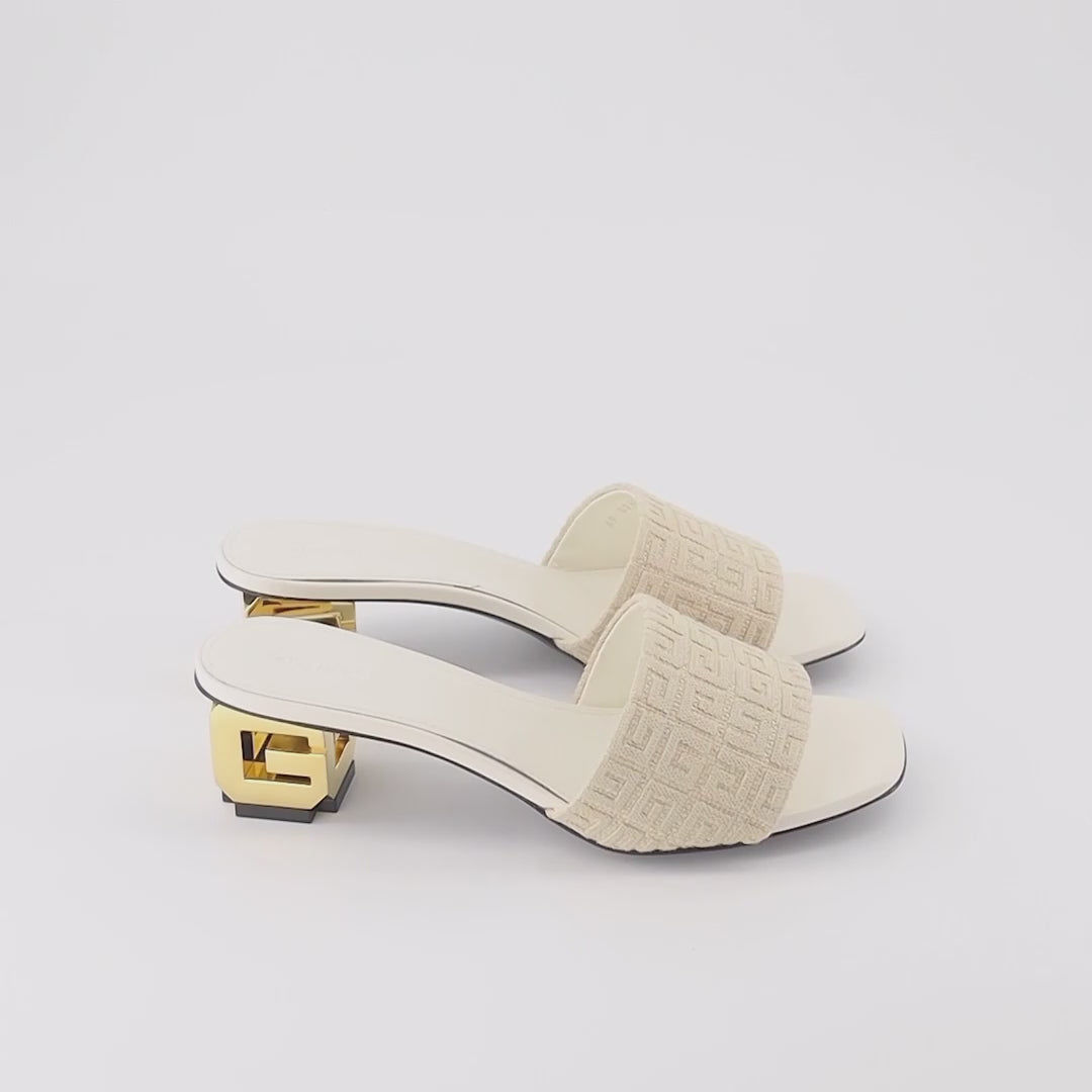 Zapatos abiertos Mules G Cube en jute 4G Givenchy Beige Femme