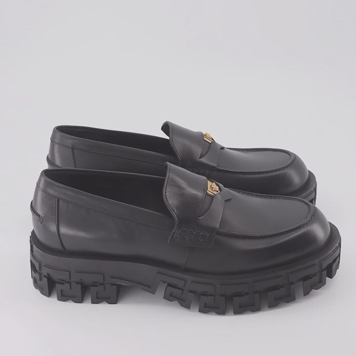 Mocassins Mocassins Greca Portico Versace Noir Homme