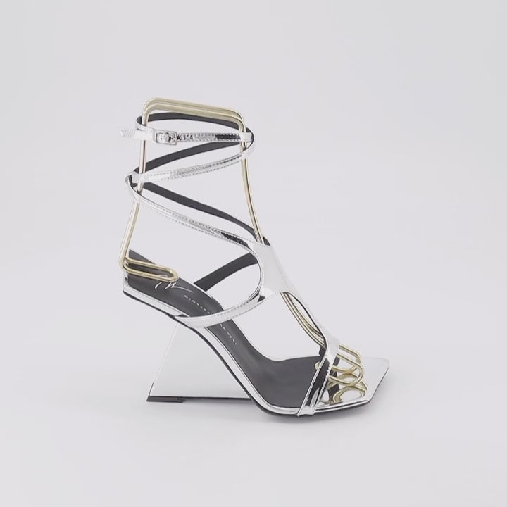Offene schuhe Sandales Tutankamon Giuseppe Zanotti Silber Femme