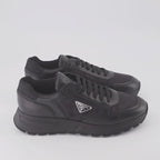 Baskets Baskets en cuir et Re-Nylon Prada Noir Homme
