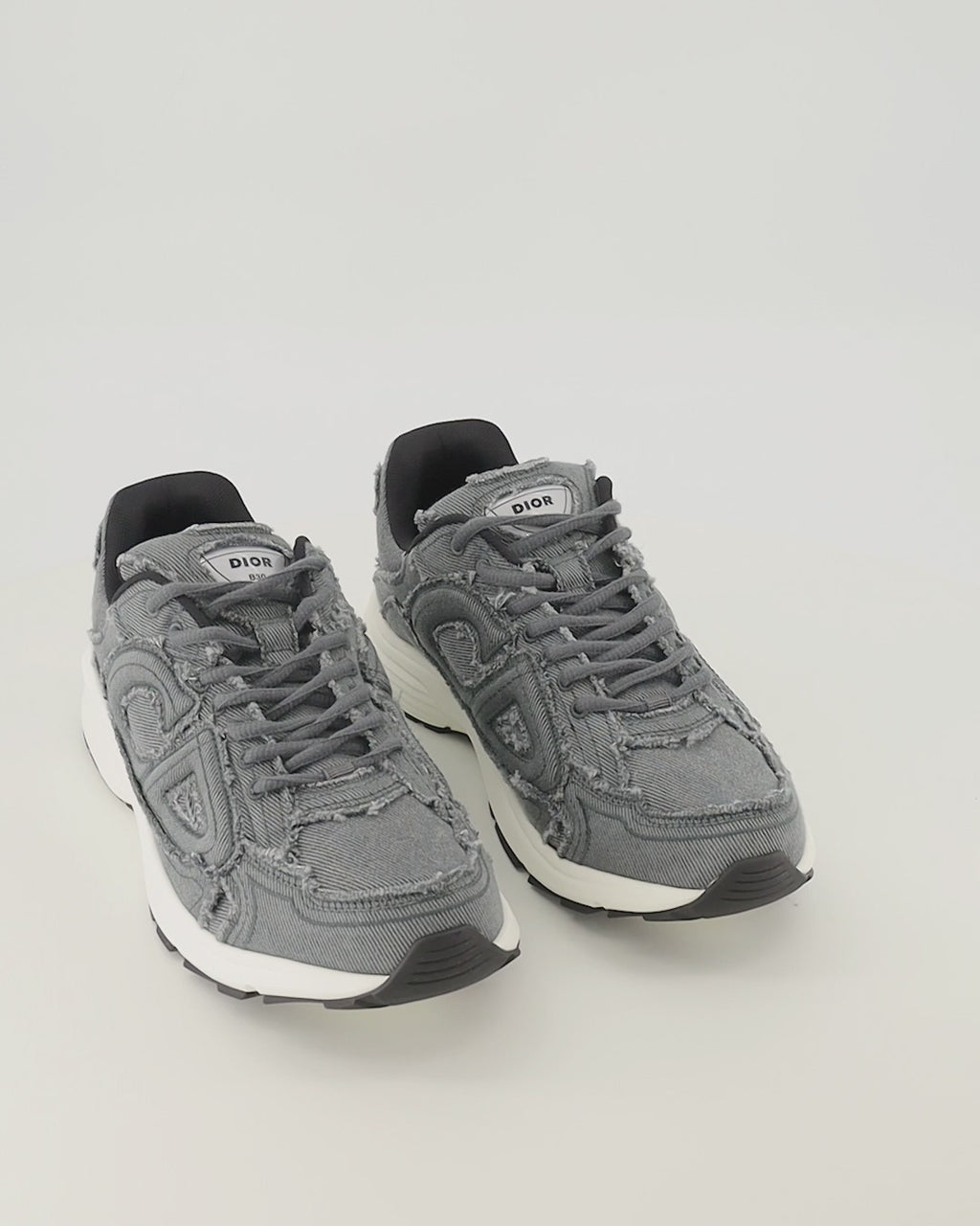 Baskets B30 Denim-Effekt Graue Sneakers Dior Gris Homme
