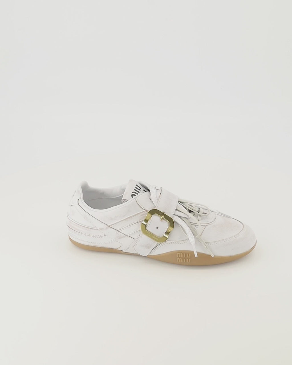 Baskets Baskets Gymnasium en cuir blanc Miu Miu Blanc Femme