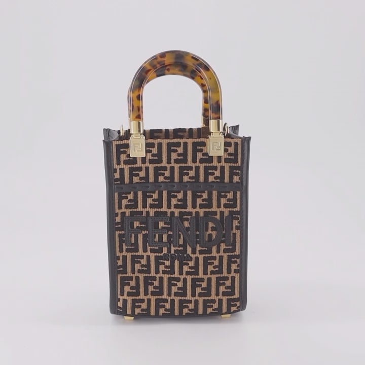 Borse tote Sac Shopping Sunshine Fendi Marrone Femme