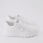 Baskets Baskets en gabardine Prada Blanc Homme