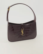 Sacs à main et épaule Le 5 à 7 Tasche aus bordeauxfarbenem, geprägtem Krokoleder Saint Laurent Bordeaux Femme