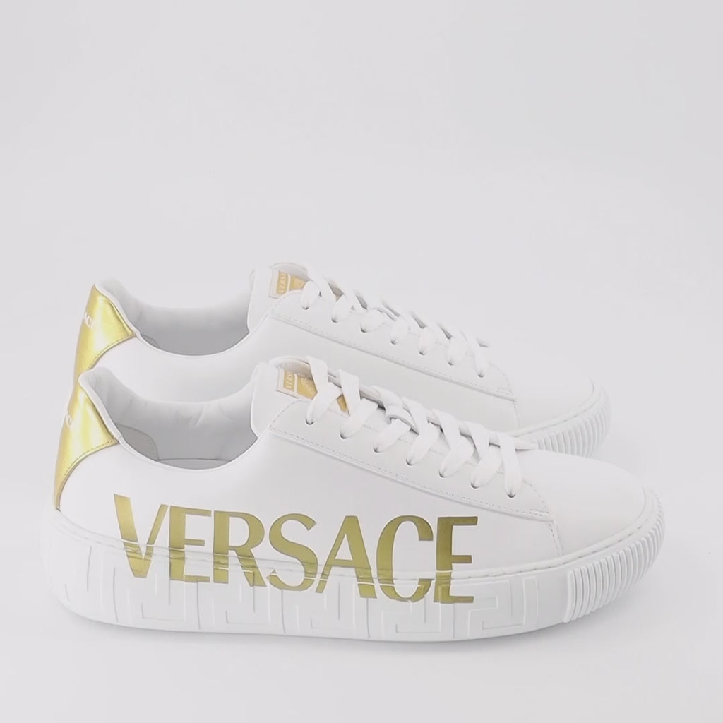 Sneaker Baskets à logo Greca Versace Weiß Homme