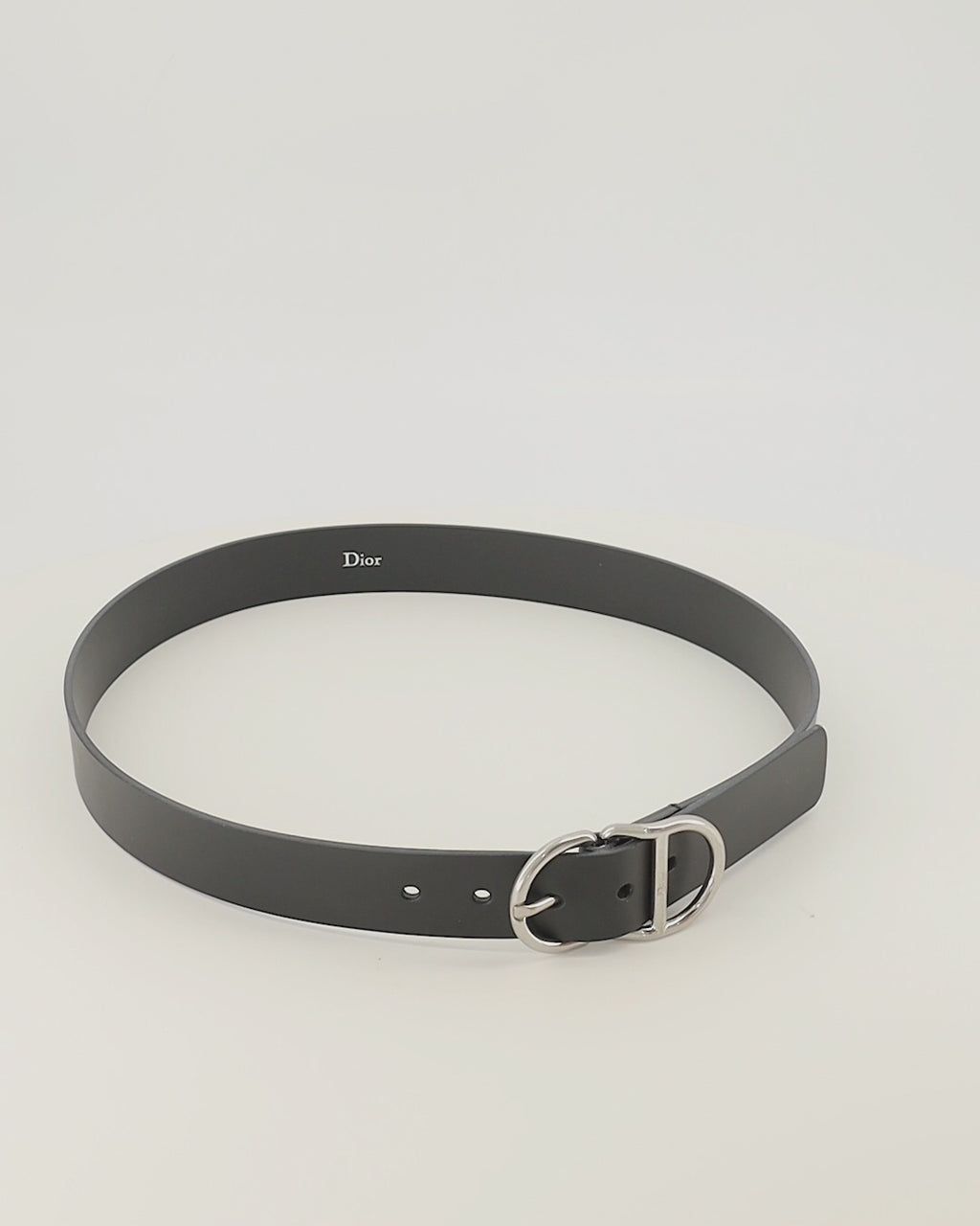 Ceintures Cinto de Couro Preto CD Dior Noir Homme