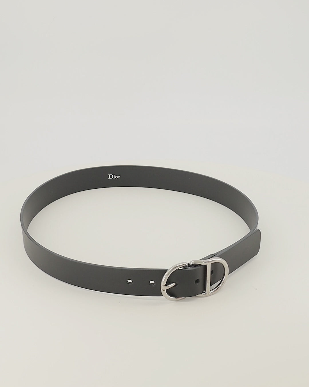 Ceintures Cinto de Couro Preto CD Dior Noir Homme