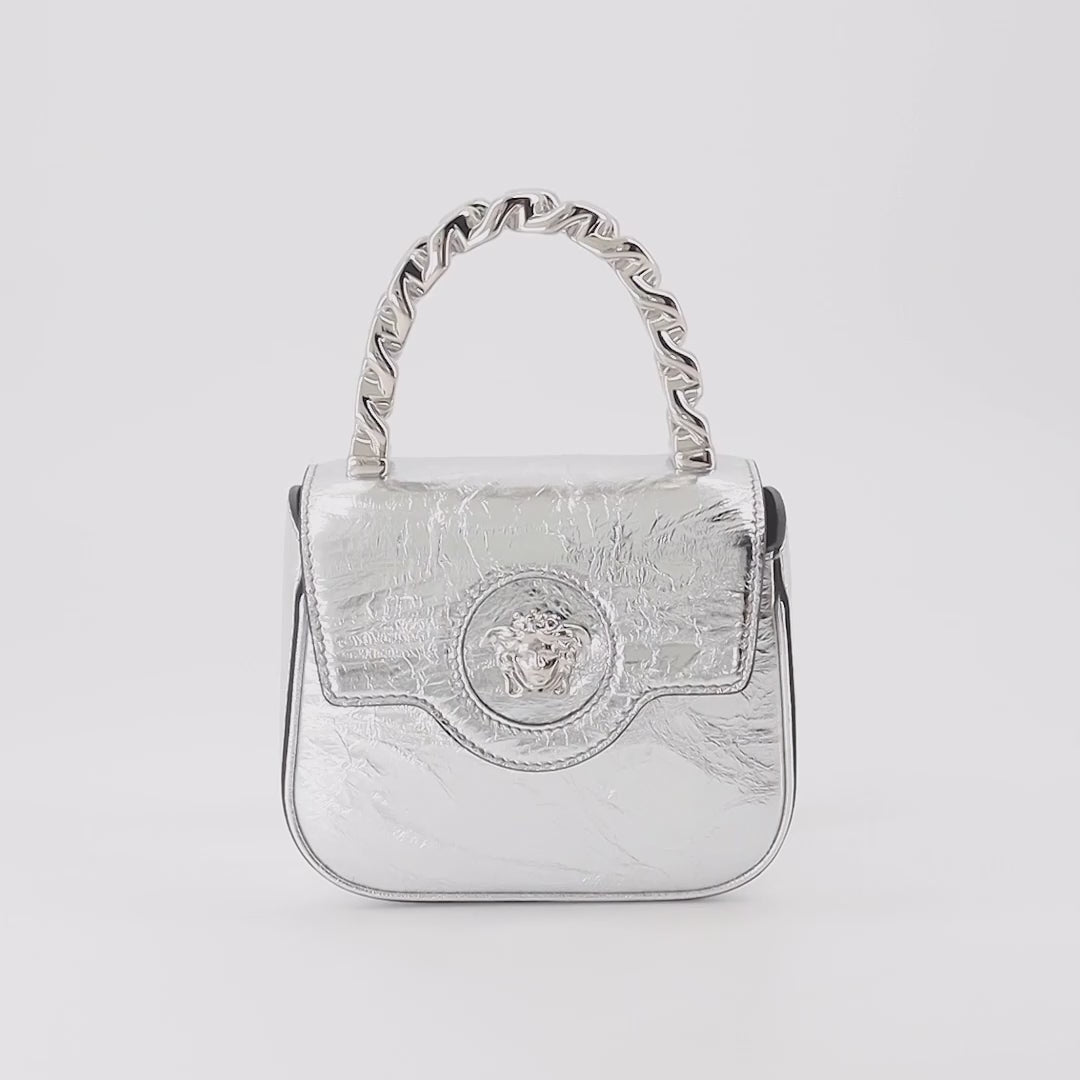 Handtaschen und schultertaschen Sac petit metallisé La Medusa Versace Silber Femme
