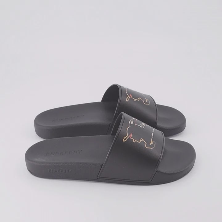 Sapatos abertos Claquettes Cavalier Burberry Preto Homme