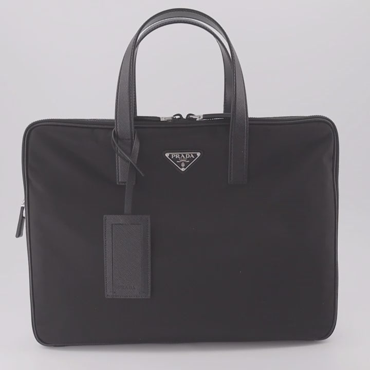 Bolsas de deporte y viaje Porte-documents en Re-Nylon Prada Negro Homme