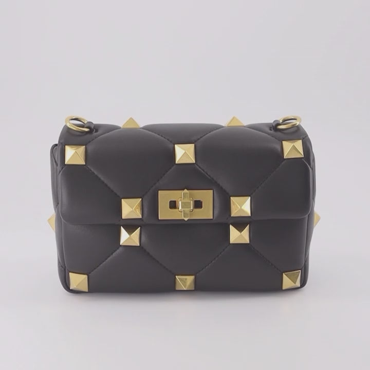 Borse a tracolla Borsa Roman Stud Valentino Garavani Nero Femme