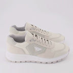 Baskets Baskets en nubuck et nylon Prada Beige Homme