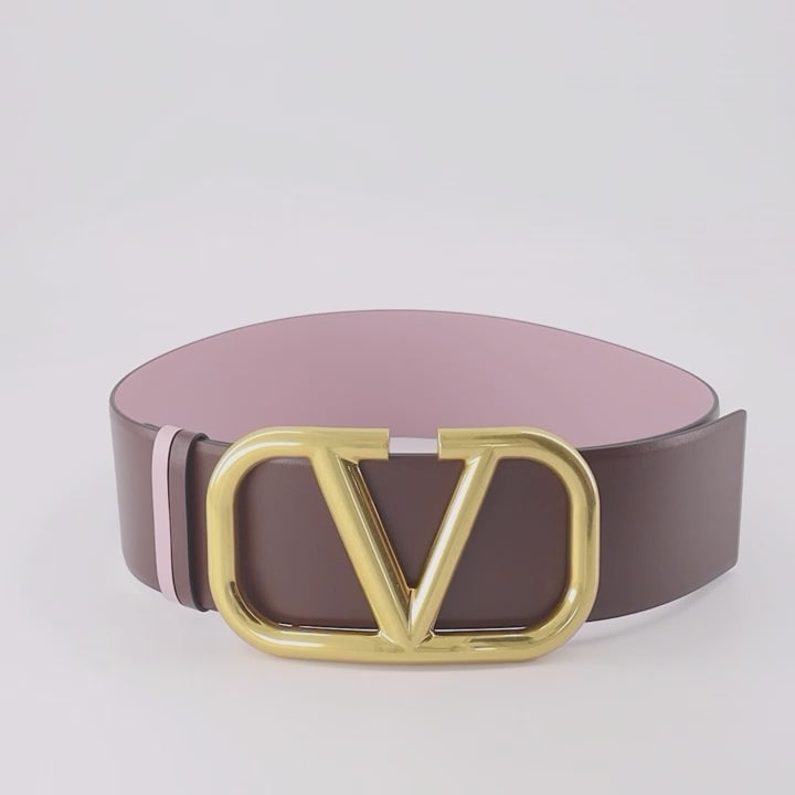 Cintos Ceinture VLogo réversible Valentino Garavani Marrom Femme