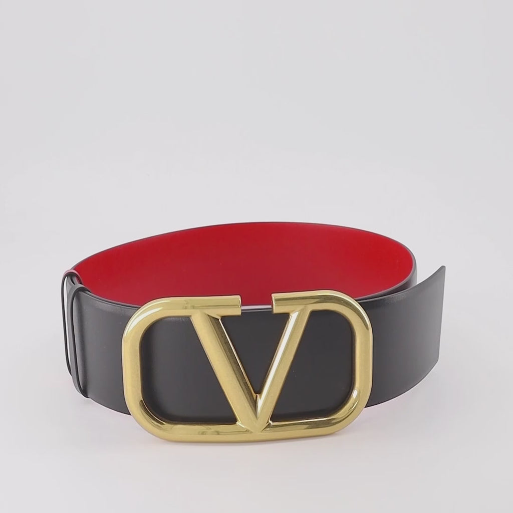 Cintos Ceinture VLogo réversible Valentino Garavani Preto Femme