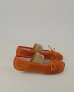 Chaussures plates 오렌지 색상 아나토믹 뉴메릭 새틴 발레리나 Mm6 Orange Femme