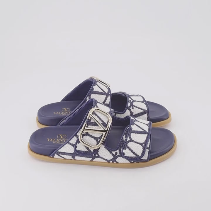 Sapatos abertos Sandales Iconographe Valentino Garavani Azul Femme
