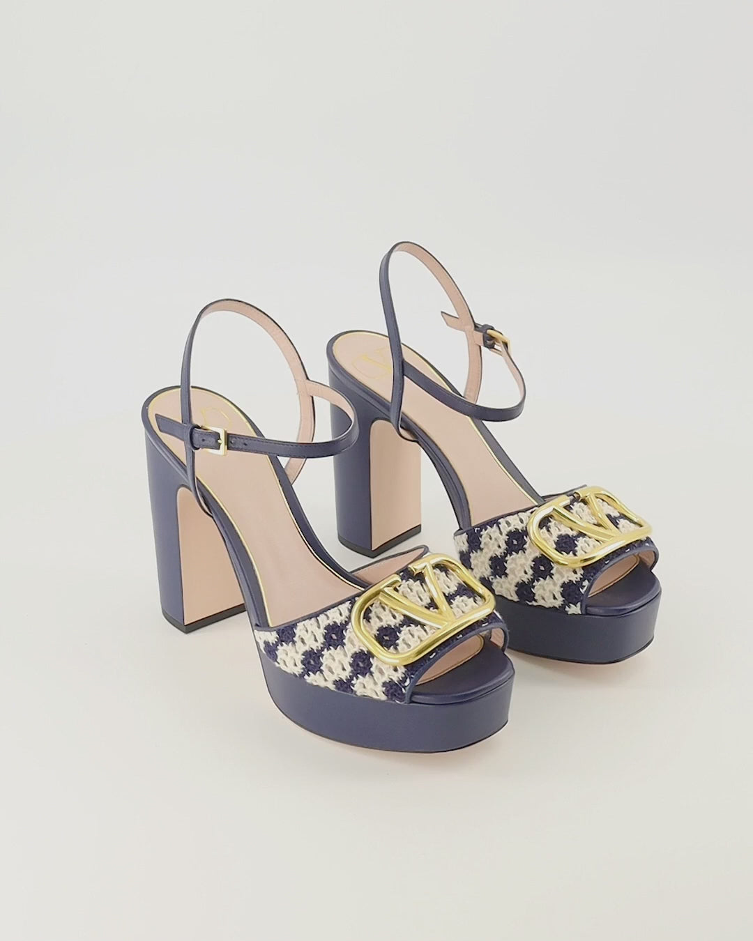 Chaussures ouvertes Sandales à talons VLogo bleu marine Valentino Garavani Bleu foncé Femme