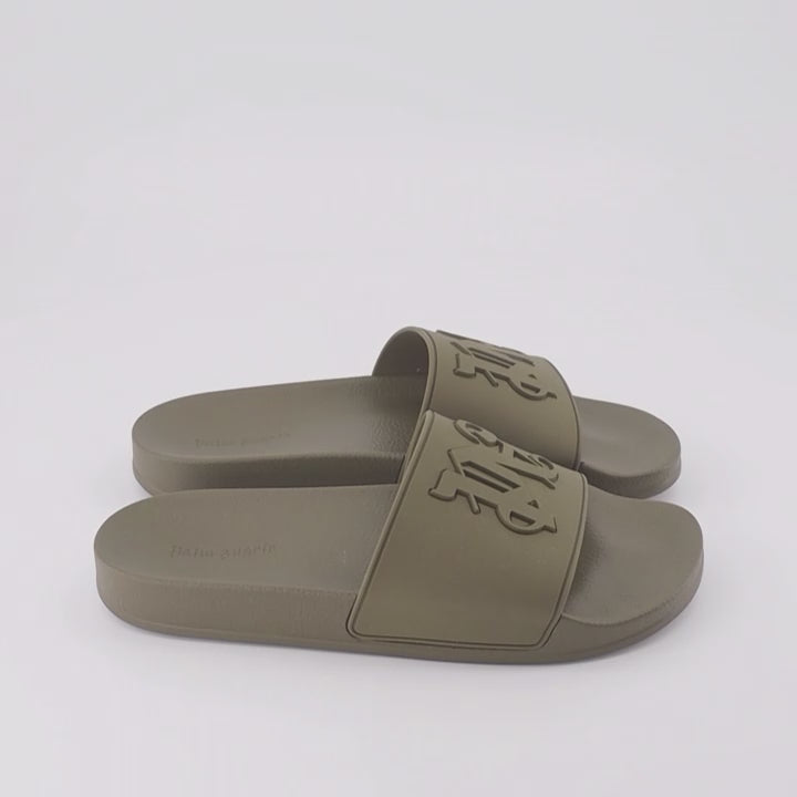 Sapatos abertos Claquettes PA Monogram Palm Angels Verde Homme