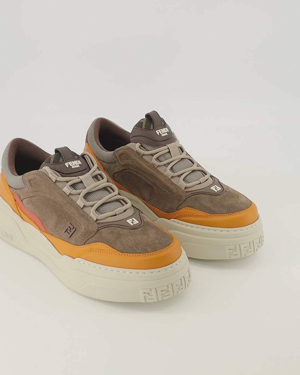 Baskets フェンディ フォース ブラウン スニーカー Fendi Marron Homme