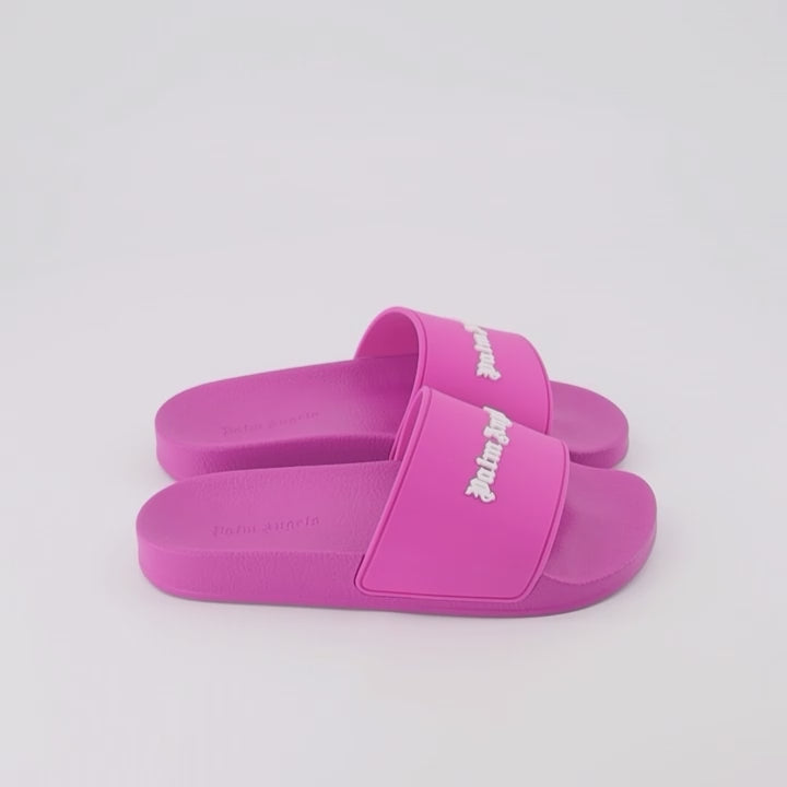 Sapatos abertos Claquettes à logo Palm Angels Rosa Femme