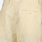 Shorts Shorts de Lino Fendi Amarillo Homme