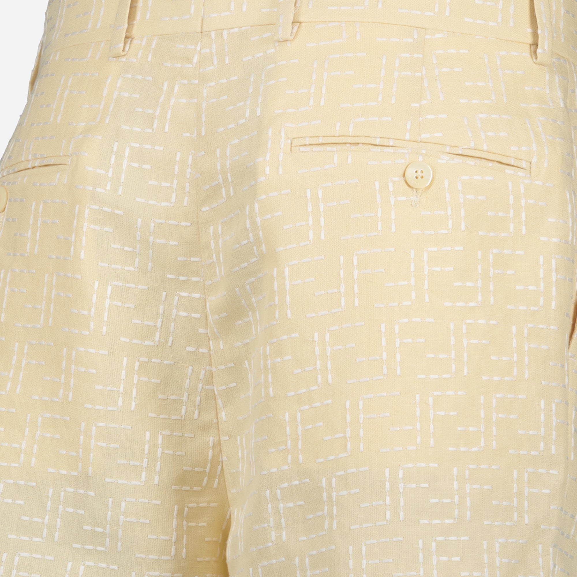 Shorts Short en lin Fendi Jaune Homme